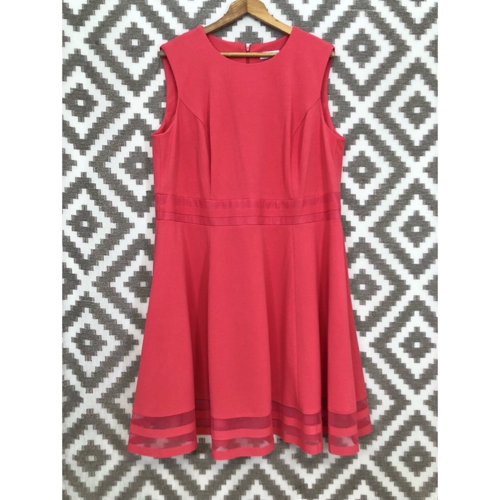 Calvin Klein Bright Pink Sleeveless A Line Dress
